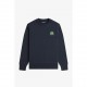 блуза,мъжки,горнища,с,качулка,fred,perry,men,s,badge,crew,neck,sweatshirt,navy,608