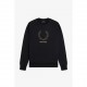 блуза,мъжки,горнища,с,качулка,fred,perry,men,s,mid,logo,crew,sweatshirt,black,102
