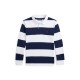 юношеска,блуза,с,яка,детски,3/4,панталони,polo,ralph,lauren,striped,rugby,polo,shirt,juniors,white,navy
