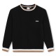юношеска,блуза,детски,облекла,boss,stripe,sweatshirt,juniors,black,09b