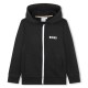 boss,logo,zip,hoodie,junior,black,09b