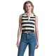 дамска,блуза,dkny,womens,striped,sleeveless,polo,sweater,blck,eggnog,wh