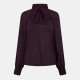 дамски,ризи,nobodys,child,women,s,tie,neck,long,sleeve,blouse,red