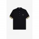 блуза,с,яка,мъжки,тениски,fred,perry,men,s,knitted,cuff,short,sleeve,polo,shirt,blk,gld,90a