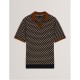 мъжки,тениски,ted,baker,ted,ss,jacquard,polo,sn61,brown,tan
