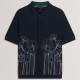блуза,с,яка,мъжки,блузи,с,яка,ted,baker,men's,ss,floral,short,sleeve,polo,shirt,navy