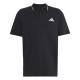 adidas,essentials,mens,cotton,3,stripes,polo,shirt,black,white
