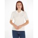 блуза,с,яка,дамски,топове,tommy,hilfiger,women's,pique,stripe,short,sleeve,polo,shirt,ecru,beige