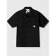 риза,pretty,green,men's,stamford,cuban,collar,short,sleeve,plain,shirt,black