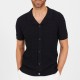 мъжка,риза,с,къс,ръкав,brave,soul,bs,mens,short,sleeve,revere,collar,jacquard,knit,shirt,jet,black