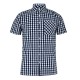 риза,с,къс,ръкав,lee,cooper,cooper,men's,gingham,check,short,sleeve,shirt,navy,white