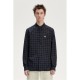 облекла,на,разпродажба,мъжки,ризи,fred,perry,men's,grid,check,long,sleeve,patterned,shirt,black,102