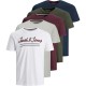 мъжка,тениска,мъжки,тениски,jack,and,jones,5,pack,short,sleeve,t,shirt,mens,white,grey,burgundy,khaki,navy