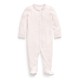 polo,ralph,lauren,girls,floral,trim,cotton,sleepsuit,delicate,pink