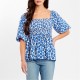 дамски,ризи,дамски,облекла,размер,be,you,square,neck,puff,slv,top,navy,floral