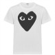 юношеска,тениска,детски,3/4,панталони,comme,des,garcons,play,large,peeping,heart,t,shirt,junior,white,1