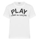 юношеска,тениска,детски,3/4,панталони,comme,des,garcons,play,logo,t,shirt,junior,white,1