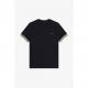 тениска,мъжки,тениски,fred,perry,stripe,cuff,t,shirt,black,184