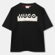 тениска,детски,3/4,панталони,hugo,kids',print,short,sleeve,t,shirt,black