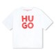 юношеска,тениска,детски,облекла,hugo,short,sleeved,cotton,t,shirt,unisex,juniors,white,10p
