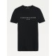 юношеска,тениска,детски,3/4,панталони,tommy,hilfiger,essential,t,shirt,juniors,black,bds