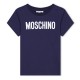 юношеска,тениска,детски,3/4,панталони,moschino,logo,t,shirt,junior,blue,40016