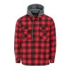 gelert,men,s,sherpa,fleece,long,sleeve,button,up,sherpa,jacket,black,red