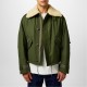 яке,мъжки,якета,kenzo,men's,army,cotton,long,sleeve,faux,fur,collar,bomber,jacket,dark,khaki