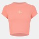 тениска,дамски,топове,calvin,klein,jeans,mono,rib,cropped,t,shirt,powder,orange