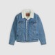 яке,levis,men,s,type,3,sherpa,cotton,mix,long,sleeve,denim,jacket,washed,away