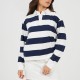 дамска,фланелка,с,дълъг,ръкав,brave,soul,bs,womens,rugby,style,long,sleeve,top,with,stripe,navy,cream