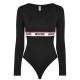 moschino,long,sleeve,tape,bodysuit,black,0555