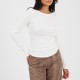 дамска,фланелка,с,дълъг,ръкав,brave,soul,womens,long,sleeve,boat,neck,top,with,wide,binding,detail,cream