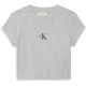 бебешка,къса,блуза,дамски,топове,calvin,klein,jeans,women's,ckj,mono,baby,t,crop,top,grey,heather