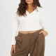дамска,фланелка,с,дълъг,ръкав,brave,soul,womens,plus,size,long,sleeve,top,with,popper,fastening,cream