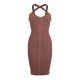 рокля,дамски,топове,off,white,logo,cross,back,dress,brown