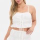 дамски,топове,i,saw,it,first,ruched,front,strappy,tie,top,white