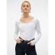 дамска,тениска,vero,moda,women,s,maxi,u,neck,long,sleeve,t,shirt,bright,white