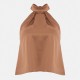 дамски,топове,i,saw,it,first,satin,halter,neck,top,brown