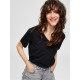 тениска,дамски,топове,selected,femme,standard,v,neck,t,shirt,black