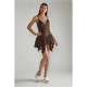дамски,поли,и,рокли,narrated,brown,v,neck,mini,dress,brown