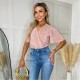дамски,топове,ax,paris,champagne,wrap,top,butterfly,sleeve,plisse,bodysuit,champagne