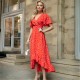рокля,дамски,поли,и,рокли,ax,paris,red,and,white,polka,dot,printed,high,low,midi,dress,red