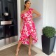 рокля,дамски,поли,и,рокли,ax,paris,pink,floral,one,shoulder,frill,detail,dipped,hem,dress,pink