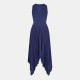 пола,дамски,къси,панталони,дамски,поли,и,рокли,ax,paris,v,neck,pleated,skirt,belted,waist,midi,dress,blue