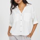 дамска,риза,с,къс,ръкав,brave,soul,ladies,v,neck,short,sleeve,shirt,white