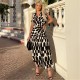 рокля,дамски,поли,и,рокли,ax,paris,black,and,cream,abstract,print,button,front,midi,dress,black,cream