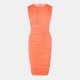 рокля,дамски,поли,и,рокли,ax,paris,peach,ruched,bodycon,midi,dress,orange