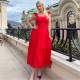 рокля,дамски,поли,и,рокли,ax,paris,frill,strap,tiered,midi,dress,red