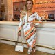 рокля,дамски,поли,и,рокли,ax,paris,cream,and,orange,abstract,print,long,sleeve,wrap,midi,dress,cream